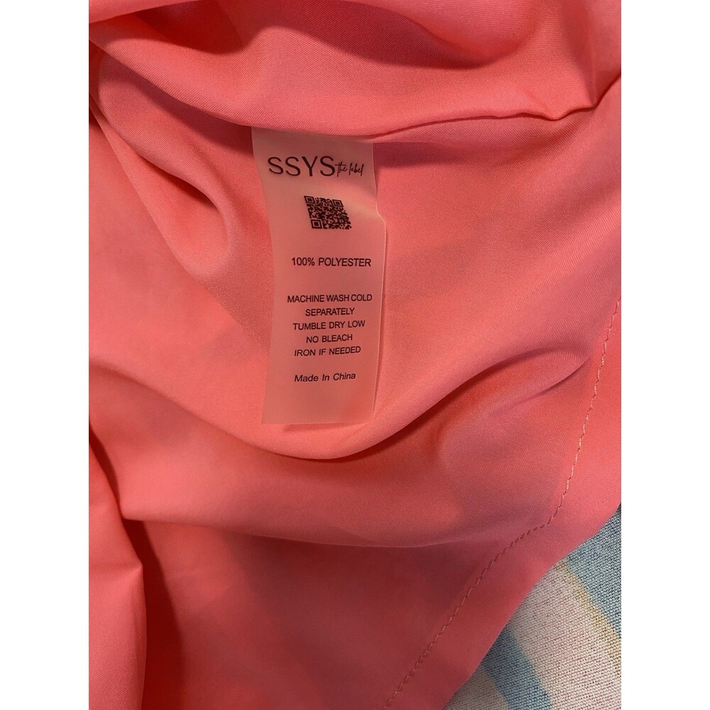 SSYS Pink Multicolor Geometric Sleeveless Shift Dress V-Neck Lightweight Size XS - Picture 9 of 14